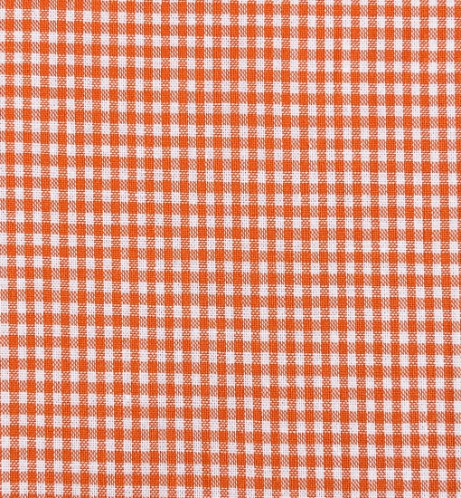 Baumwolle Webware - Vichy Karo - 2 mm - Weiß/Orange