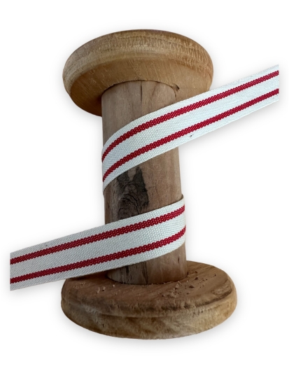 Baumwollband French Stripes - Rot