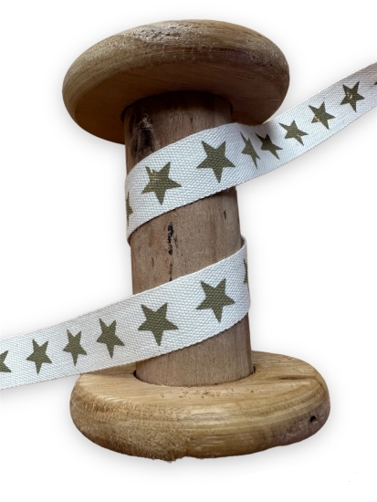 Baumwollband French Stars - Beige