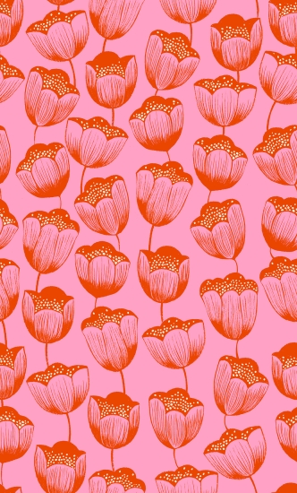 Patchwork Baumwolle - Sarah Watts - Firefly - Tulpen - Pink