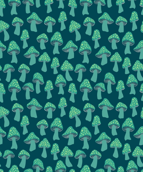 Patchwork Baumwolle - Sarah Watts - Firefly - Mushrooms Galaxy