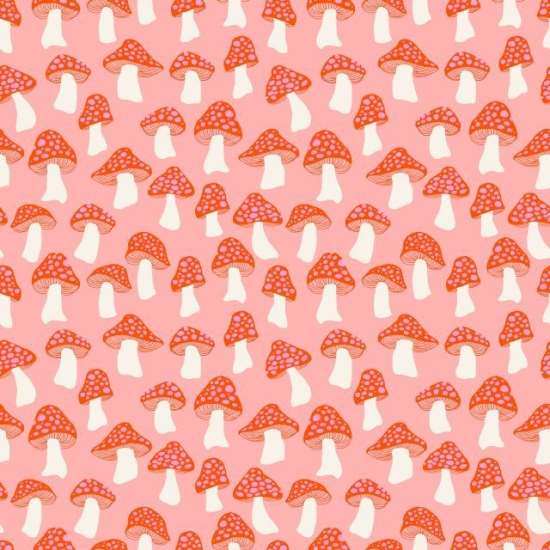 Patchwork Baumwolle - Melody Miller - Darlings 2 - Pilze - Peach Fizz