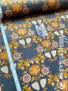 Bloomy by Cherry Picking - Samt - grau - Reststück ca. 95 cm